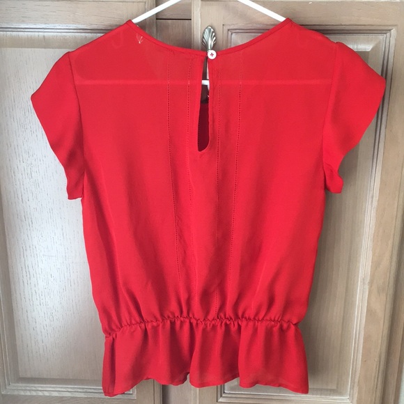 Joie Silk Cap Sleeve Peplum Top, Small - Picture 2 of 8